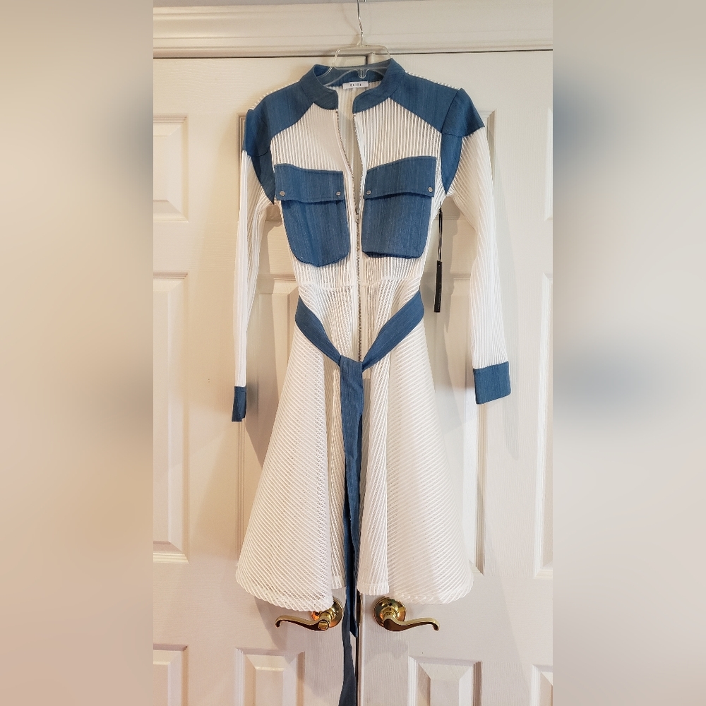 White dress with denim
